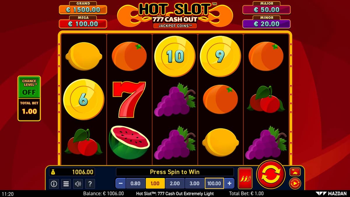 Hot Slot: 777 Cash Out Extremely Light